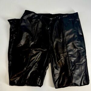 Pink lily black leather leggings NWOT size large